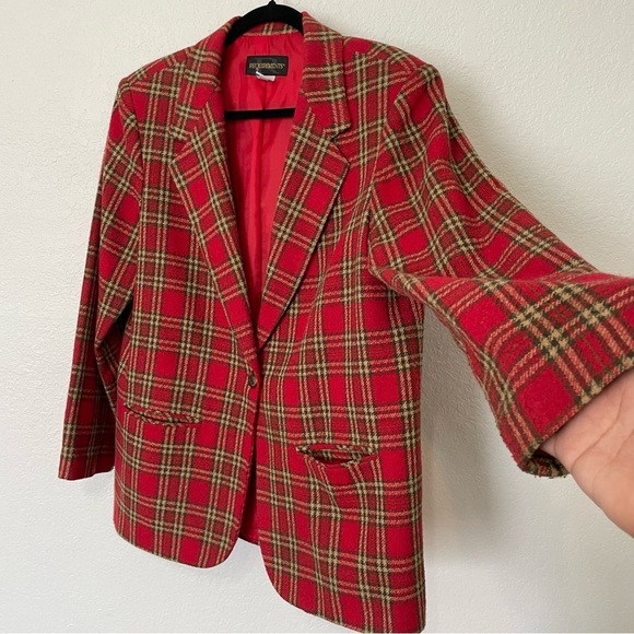Requirements woman’s red green blazer size 12 feminine festive winter holiday - Picture 4 of 8